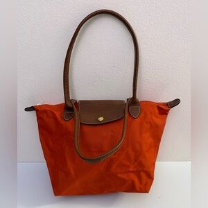 Longchamp Orange and Brown Shoulder Bag